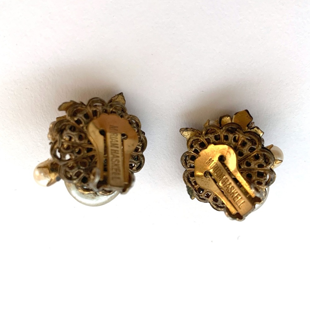 Vintage Miriam Haskell 40's Necklace & Earrings - Picture 5 of 7